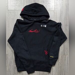 Men's Black Hoodie with Red Details